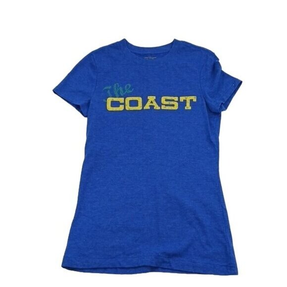 American Eagle T Shirt Blue Coastal Beach Fitted Stretch Womens Size Medium - Picture 1 of 5